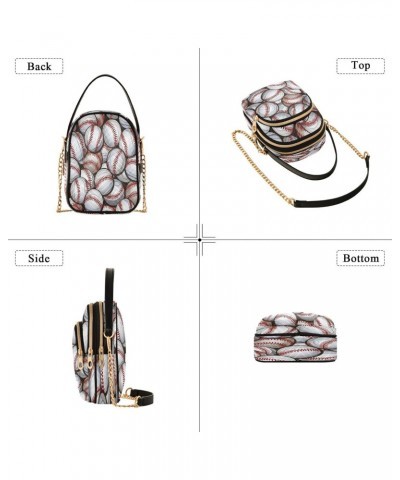 Baseball Texture Shoulder Bags for Women Retro Classic Handbag Purse Small Purses with Chain $15.07 Totes