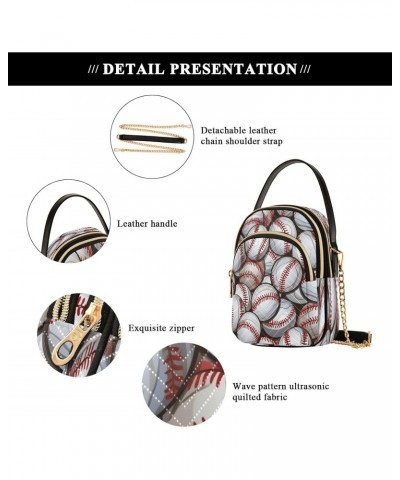 Baseball Texture Shoulder Bags for Women Retro Classic Handbag Purse Small Purses with Chain $15.07 Totes