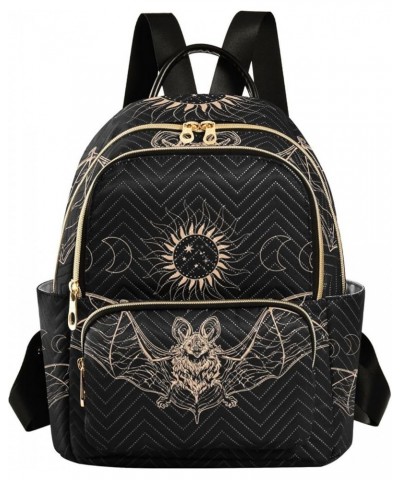 Small Backpack for Women Travel Bag Golden Bat with Sun Daypack Purse Fashion Shoulder Bag Rucksack Medium B975 $10.66 Backpacks