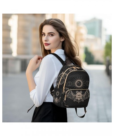 Small Backpack for Women Travel Bag Golden Bat with Sun Daypack Purse Fashion Shoulder Bag Rucksack Medium B975 $10.66 Backpacks