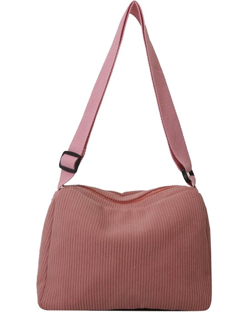 Large Crossbody Bag for Women Girls Versatile Shoulder Bags with Zipper for School and Shopping Pink $9.41 Shoulder Bags