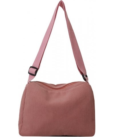 Large Crossbody Bag for Women Girls Versatile Shoulder Bags with Zipper for School and Shopping Pink $9.41 Shoulder Bags