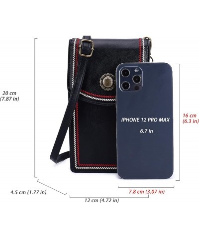 Small Crossbody Phone Bag RFID Women Wallet Cellphone Credit Card Purse with Adjustable Shoulder Strap B-black $14.84 Wristlets