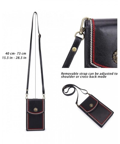 Small Crossbody Phone Bag RFID Women Wallet Cellphone Credit Card Purse with Adjustable Shoulder Strap B-black $14.84 Wristlets