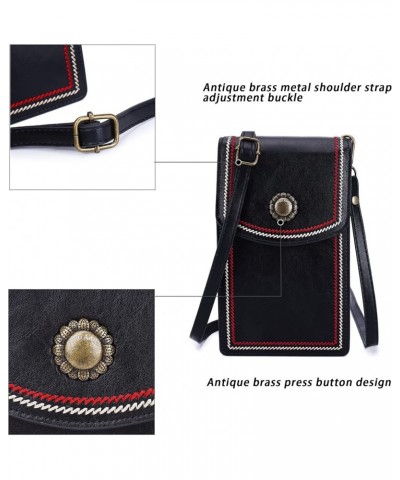 Small Crossbody Phone Bag RFID Women Wallet Cellphone Credit Card Purse with Adjustable Shoulder Strap B-black $14.84 Wristlets