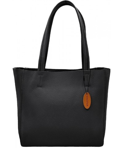 Large Leather Tote Bags for Women Large Capacity Genuine Leather Handbag Black A1 $39.56 Totes