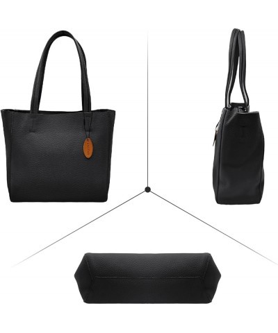 Large Leather Tote Bags for Women Large Capacity Genuine Leather Handbag Black A1 $39.56 Totes