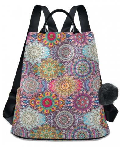 Vintage Mandala Morocco Backpack Purse for Women Anti Theft Fashion Backpack Casual Daypack Purse Lightweight for Outdoor Tri...