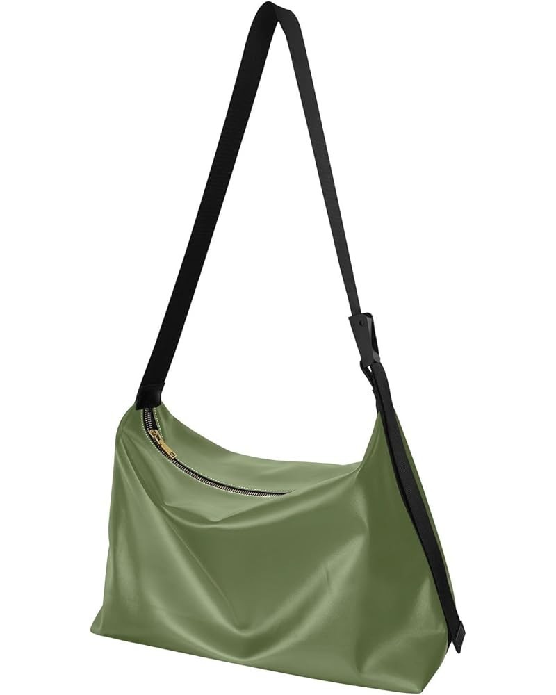 Hobo Shoulder Bag for Women Men PU Leather Crossbody Bag Slouchy Tote Handbags for Working Shopping Traveling Dark Green $17....