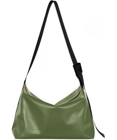 Hobo Shoulder Bag for Women Men PU Leather Crossbody Bag Slouchy Tote Handbags for Working Shopping Traveling Dark Green $17....