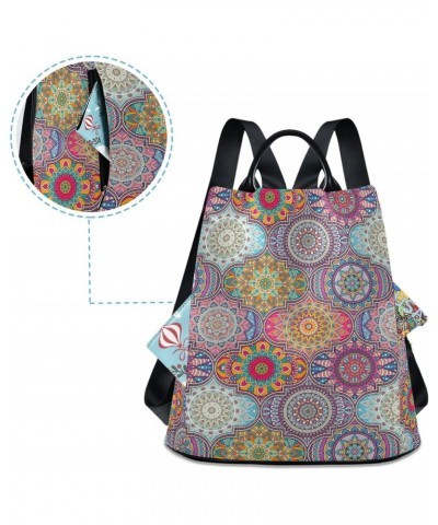 Vintage Mandala Morocco Backpack Purse for Women Anti Theft Fashion Backpack Casual Daypack Purse Lightweight for Outdoor Tri...