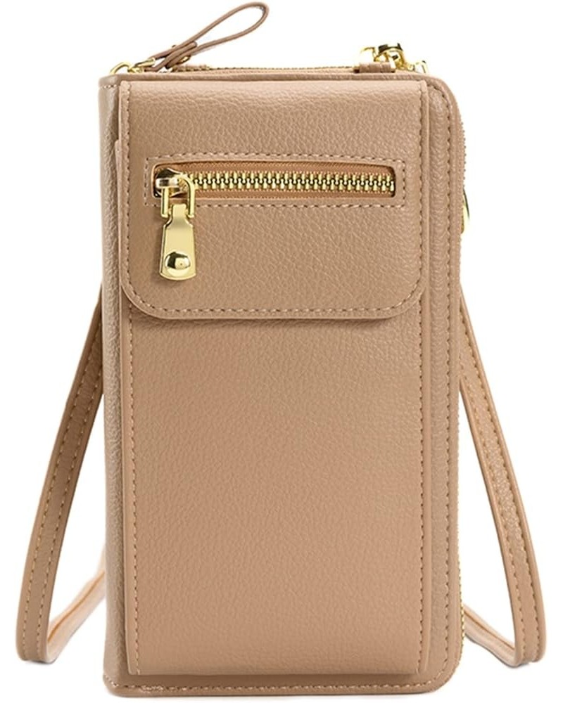 Mini Messenger Shoulder Handbag Crossbody Cell Phone Purse for Women Khaki $11.87 Shoulder Bags