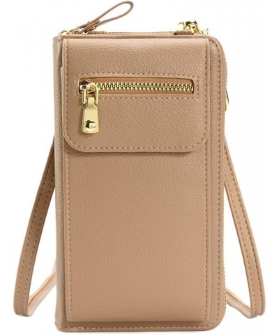 Mini Messenger Shoulder Handbag Crossbody Cell Phone Purse for Women Khaki $11.87 Shoulder Bags