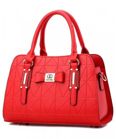 Women's fashion versatile leather handbag shoulder bag crossbody bag Red $18.27 Shoulder Bags