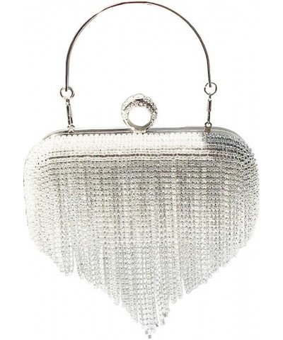 Evening Clutch Bag Rhinestone Wedding Purse Glitter Dressy Clutch Cocktail Purse with Detachable Chain for Party Prom Silver ...