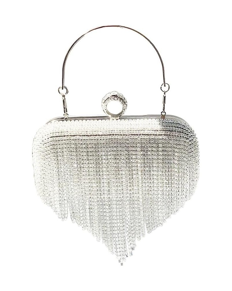 Evening Clutch Bag Rhinestone Wedding Purse Glitter Dressy Clutch Cocktail Purse with Detachable Chain for Party Prom Silver ...