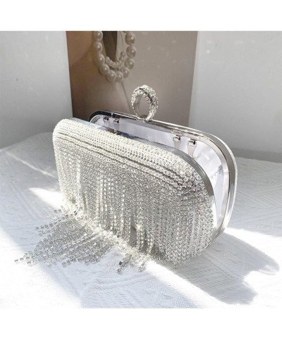 Evening Clutch Bag Rhinestone Wedding Purse Glitter Dressy Clutch Cocktail Purse with Detachable Chain for Party Prom Silver ...