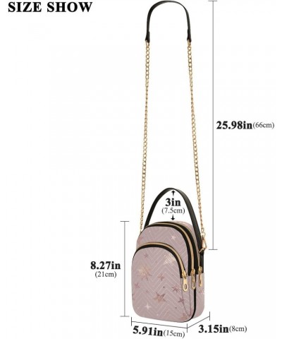 Small Crossbody Bags for Women Trendy Stars Rose Gold Travel Sling Bag Women's Crossbody Handbags Satchel Bags $10.40 Satchels