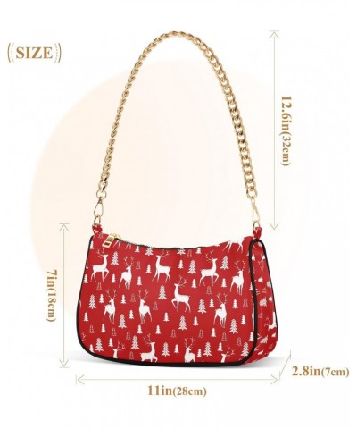 Crossbody Bags for Women Shoulder Purse Deer Walking Handbags Stylish Clutch Purse with Chain Strap $12.30 Totes