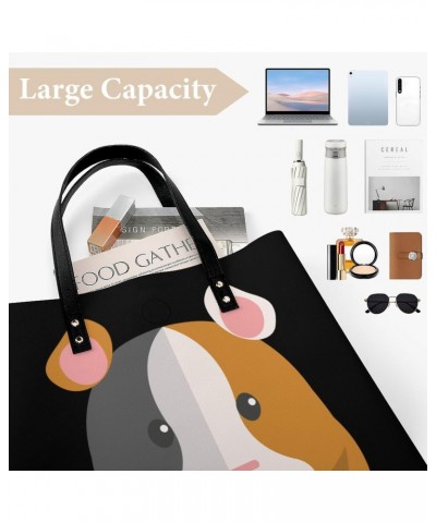 Guinea Pig Cartoon Printed Tote Bag for Women Fashion Handbag with Top Handles Shopping Bags for Work Travel $18.61 Totes