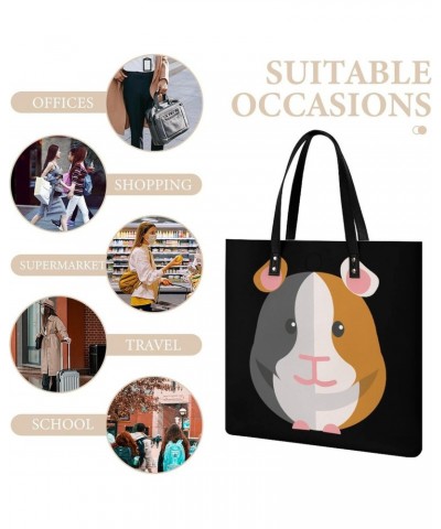 Guinea Pig Cartoon Printed Tote Bag for Women Fashion Handbag with Top Handles Shopping Bags for Work Travel $18.61 Totes