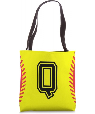 Softball Monogram Letter Q Tote Bag $11.37 Totes