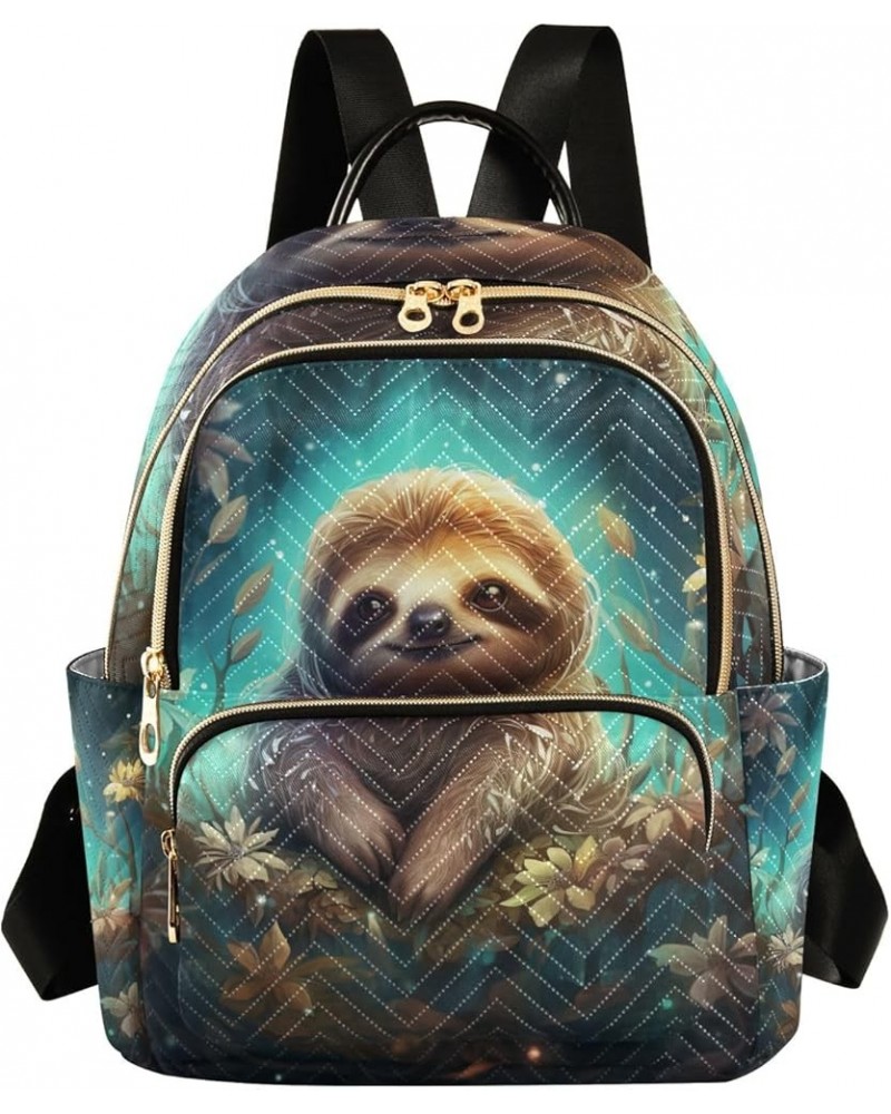 Small Backpack Purse for Women, Cute Sloth Flowers Travel Bag Casual Daypack Shoulder Bag Small $18.71 Backpacks