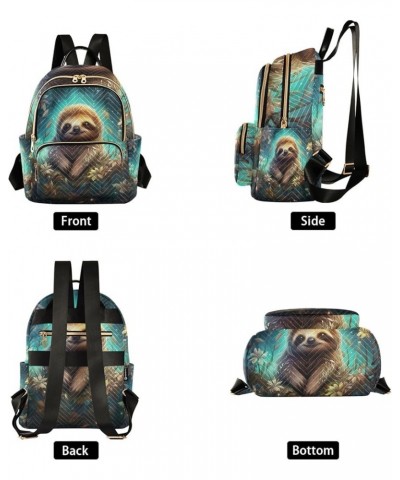 Small Backpack Purse for Women, Cute Sloth Flowers Travel Bag Casual Daypack Shoulder Bag Small $18.71 Backpacks