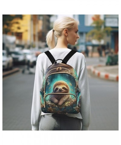 Small Backpack Purse for Women, Cute Sloth Flowers Travel Bag Casual Daypack Shoulder Bag Small $18.71 Backpacks