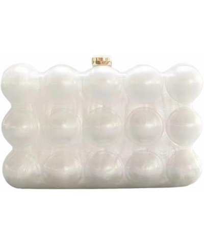 Bubble Acrylic Purse and Handbag Bead Marble Evening Bag for Women Chic Box Clutch Crossbody Bag for Wedding Party White $24....