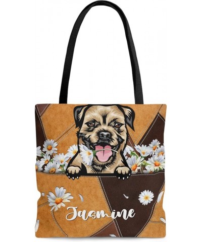 Personalized Dog Mom Tote Bag - Custom Women Bag Shoulder, Dog Mom Gifts, Gift for Dog Lover, Women Bag Shoulder Border Terri...