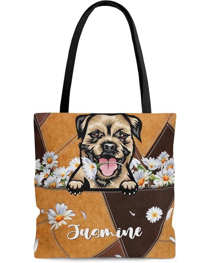 Personalized Dog Mom Tote Bag - Custom Women Bag Shoulder, Dog Mom Gifts, Gift for Dog Lover, Women Bag Shoulder Border Terri...