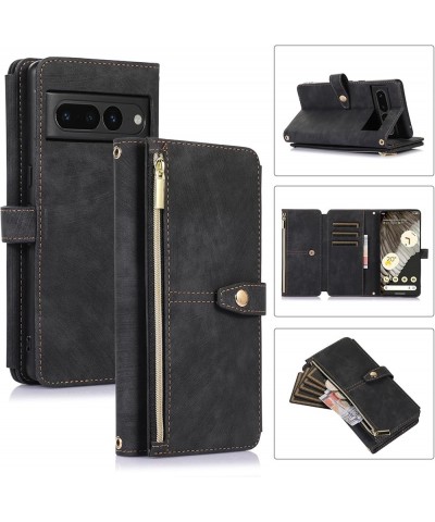 for Google Pixel 6 flip Phone case, Leather case with Nine Card Zipper Bag Brown Pixel 7 Green $17.47 Others