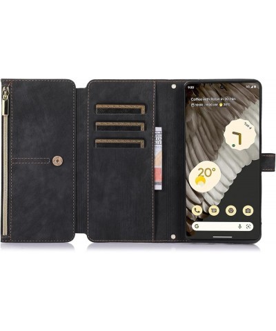 for Google Pixel 6 flip Phone case, Leather case with Nine Card Zipper Bag Brown Pixel 7 Green $17.47 Others