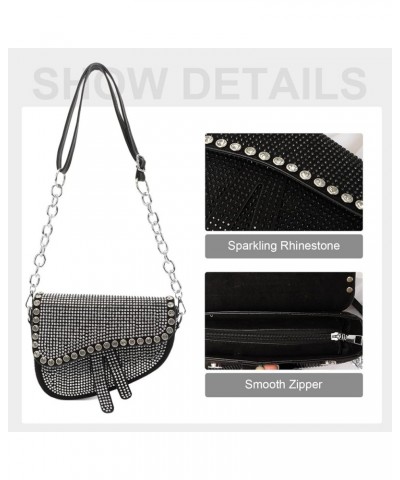 Black Saddle Bag Purse for Women Trendy Leather Crossbody Bag Small Shoulder Handbags Satchel Silver $10.82 Satchels