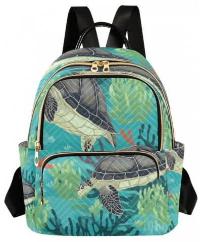 Seaweed Turtle Women Backpack Purse Travel Daypack Shoulder Bag $17.15 Backpacks