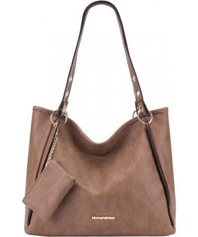 Hobo Bags for Women Top Handle Satchel Shoulder Purse Bucket Handbag Large-khaki $12.25 Totes