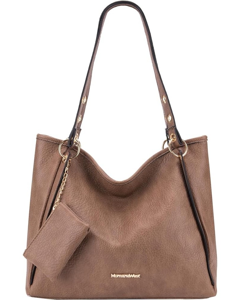 Hobo Bags for Women Top Handle Satchel Shoulder Purse Bucket Handbag Large-khaki $12.25 Totes