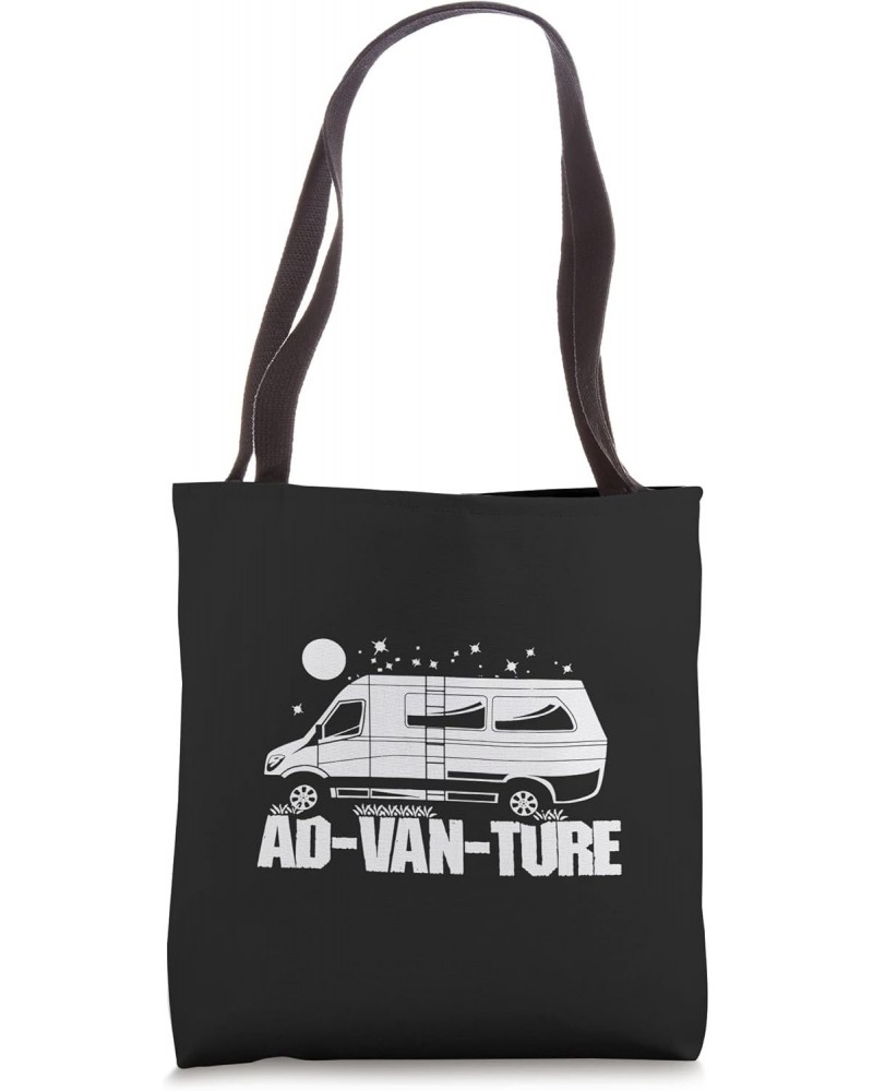 Cute Ad-van-ture Camper Life Camping Outdoor Retro Night Van Tote Bag $11.54 Totes