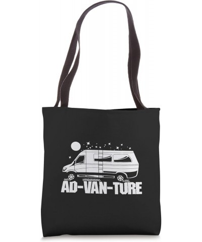 Cute Ad-van-ture Camper Life Camping Outdoor Retro Night Van Tote Bag $11.54 Totes