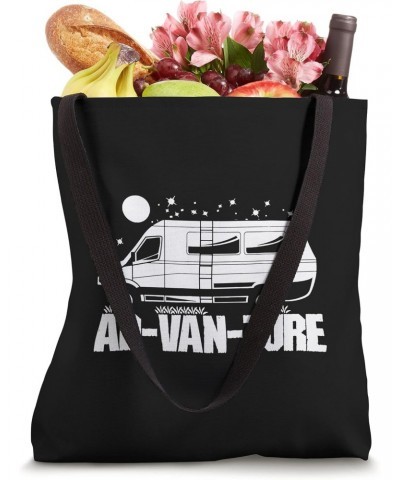 Cute Ad-van-ture Camper Life Camping Outdoor Retro Night Van Tote Bag $11.54 Totes