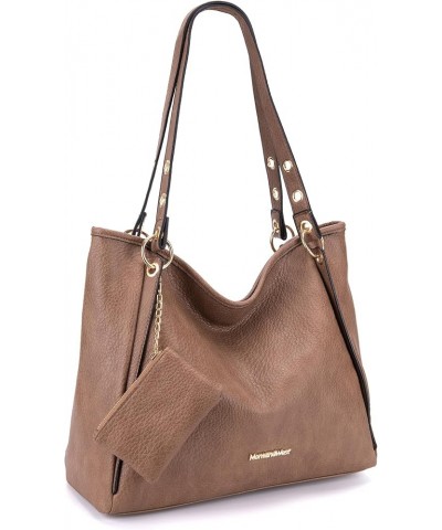 Hobo Bags for Women Top Handle Satchel Shoulder Purse Bucket Handbag Large-khaki $12.25 Totes