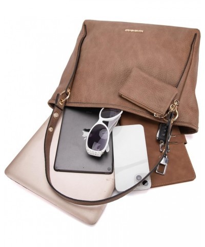 Hobo Bags for Women Top Handle Satchel Shoulder Purse Bucket Handbag Large-khaki $12.25 Totes