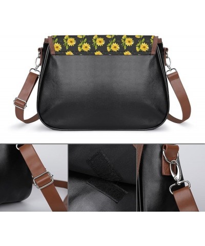 Womens Large Elegant Leather Flap Over Shoulder Crossbody Messenger Bag Purse Bag Pattern (682) $24.59 Totes