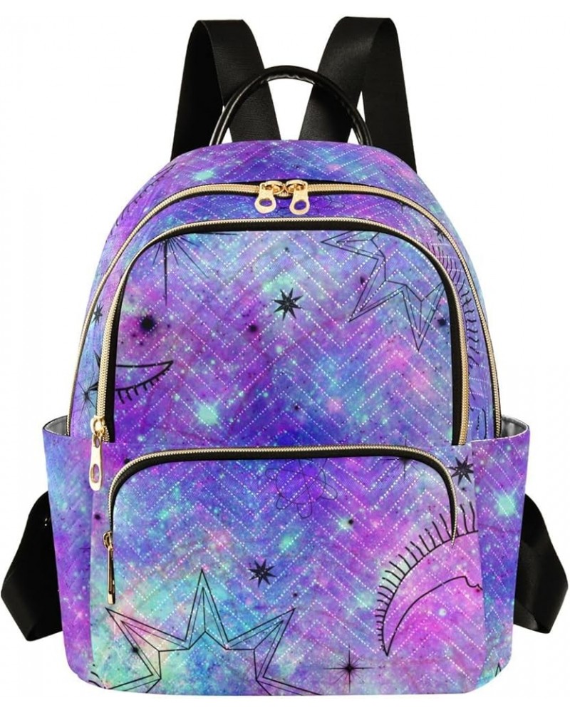 Astrology Universe Galaxy Tie Dye Fashion Travel Backpack for Women Multi Pockets Lightweight Purse for Women-S Multicolor Me...