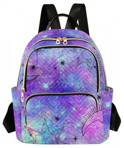 Astrology Universe Galaxy Tie Dye Fashion Travel Backpack for Women Multi Pockets Lightweight Purse for Women-S Multicolor Me...