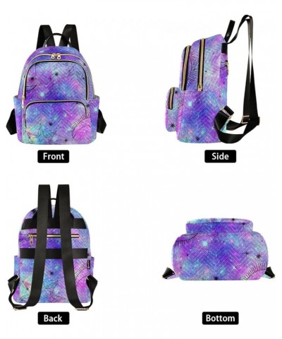 Astrology Universe Galaxy Tie Dye Fashion Travel Backpack for Women Multi Pockets Lightweight Purse for Women-S Multicolor Me...