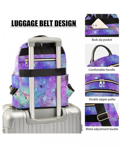 Astrology Universe Galaxy Tie Dye Fashion Travel Backpack for Women Multi Pockets Lightweight Purse for Women-S Multicolor Me...