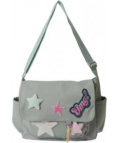 Star Canvas Crossbody Bag for Women, Shoulder Bag Large Capacity Aesthetic Shoulder Bag Handbag Travel Green(30x25x10cm) $13....