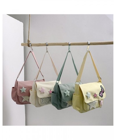 Star Canvas Crossbody Bag for Women, Shoulder Bag Large Capacity Aesthetic Shoulder Bag Handbag Travel Green(30x25x10cm) $13....